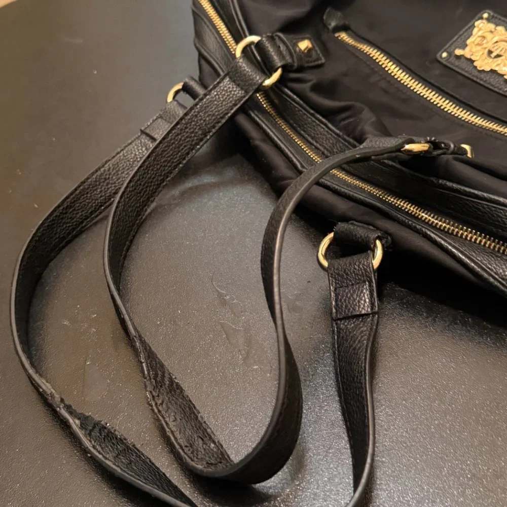 Juicy Couture black nylon shoulder bag